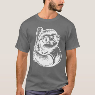 Sloth Baseball Player Sports Silhouette friends gi T-Shirt