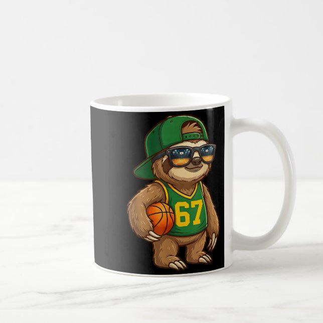 Sloth Basketball 67 Gen Alpha Slang Srts Men Boys  Coffee Mug (Right)