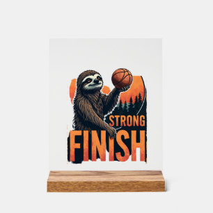 Sloth Basketball Vintage Funny Retro Dunk Shirt 2 Acrylic Sign
