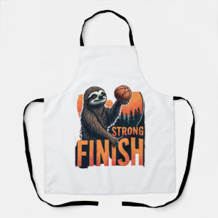 Sloth Basketball Vintage Funny Retro Dunk Shirt 2 Apron