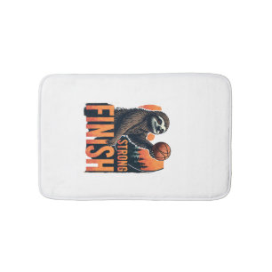 Sloth Basketball Vintage Funny Retro Dunk Shirt 2 Bath Mat