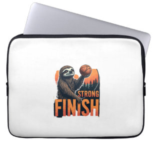 Sloth Basketball Vintage Funny Retro Dunk Shirt 2 Laptop Sleeve