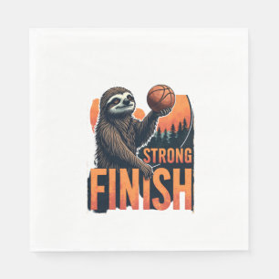 Sloth Basketball Vintage Funny Retro Dunk Shirt 2 Napkin