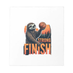 Sloth Basketball Vintage Funny Retro Dunk Shirt 2 Notepad