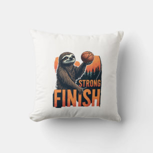 Sloth Basketball Vintage Funny Retro Dunk Shirt 2 Throw Pillow