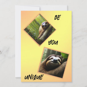 Sloth "Be You Unique", Holiday Card