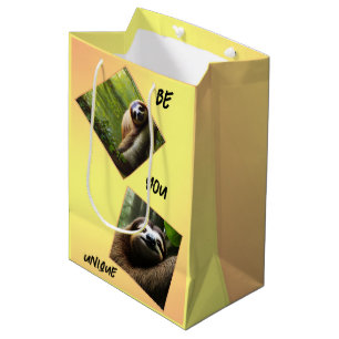 Sloth "Be You Unique",  Medium Gift Bag