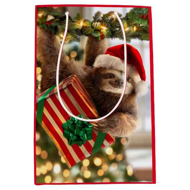 Sloth Bearing Gifts Medium Gift Bag (Front)