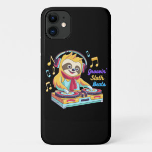  Sloth Beats retro vintage vibrant iPhone 11 Case