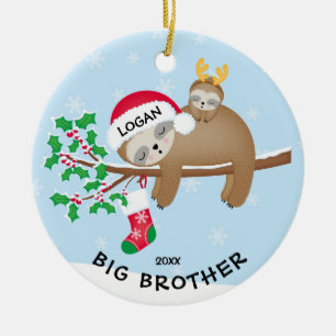 Sloth  Big Brother Christmas Ornament