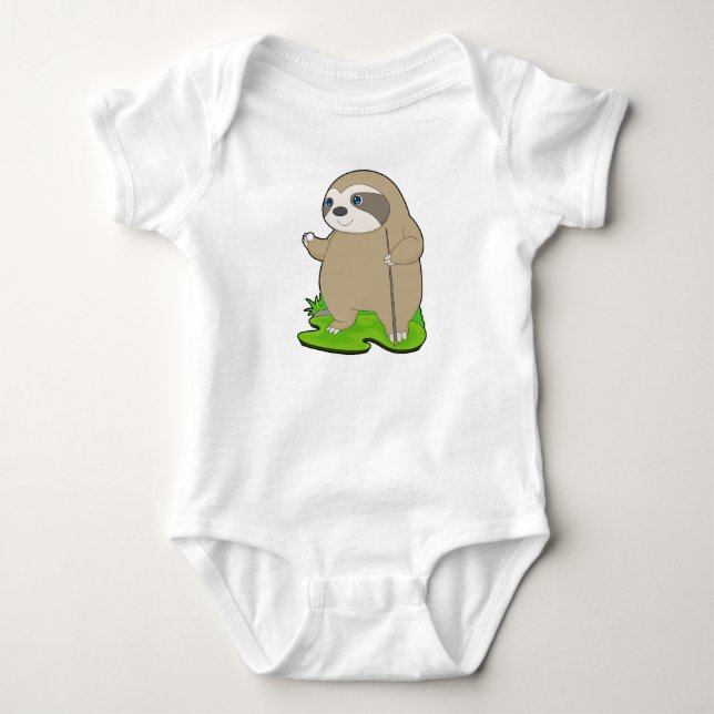 Sloth Billiard Queue Baby Bodysuit (Front)