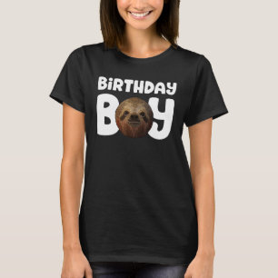 Sloth Birthday Boy Party Lazy Animal Kids Sloth Bi T-Shirt