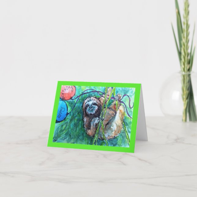 Sloth Birthday Card (Front)