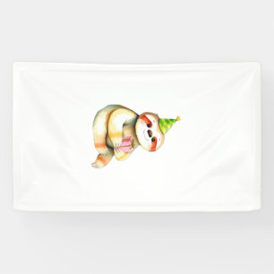 Sloth birthday gift cute funny happy party hat Cla Banner