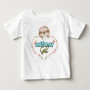 Sloth Birthday Girl Sloth Lovers Gifts Baby T-Shirt