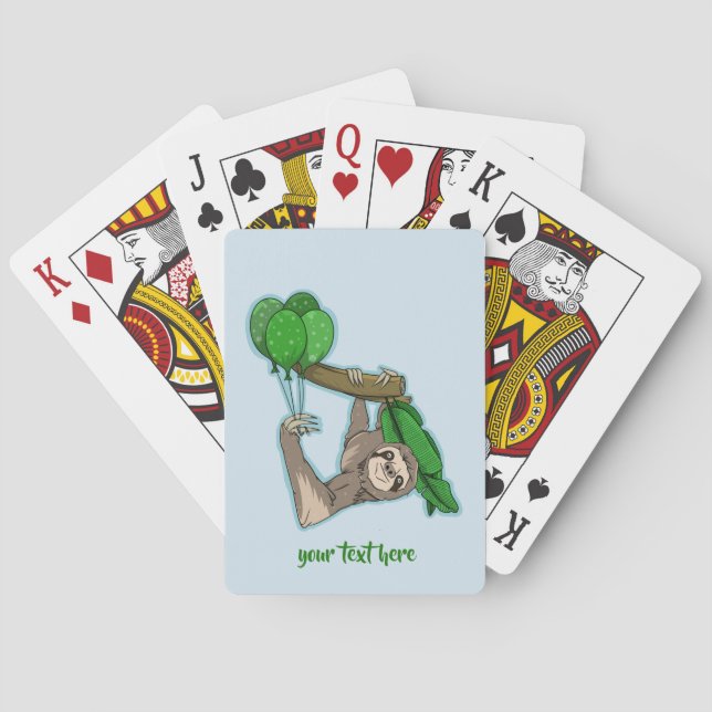 Sloth birthday playing cards (Back)