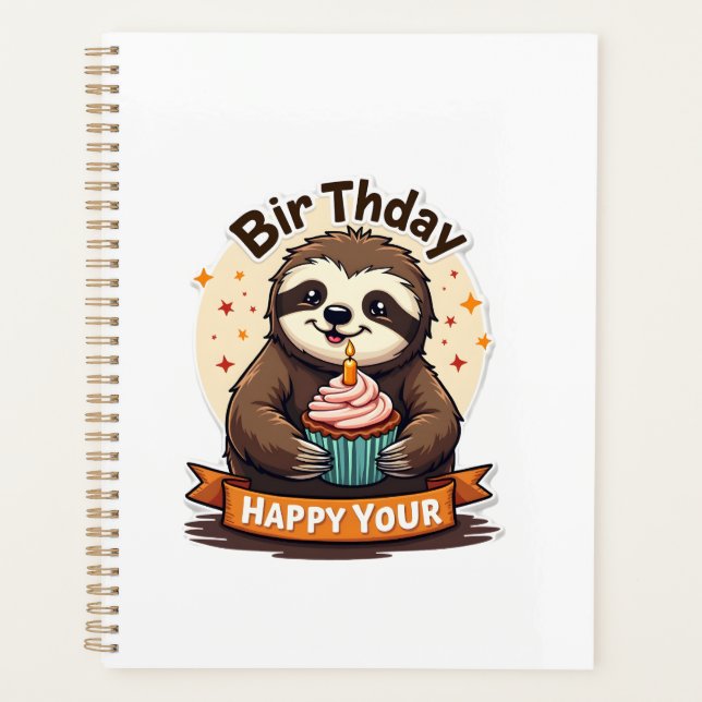 Sloth Birthday Shirt Vintage Cake Animal Graphic (Devant)
