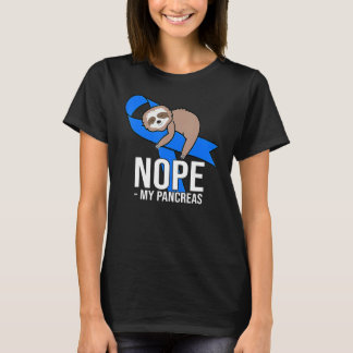 Sloth Blue Ribbon Warrior Cute Diabetic Awareness  T-Shirt