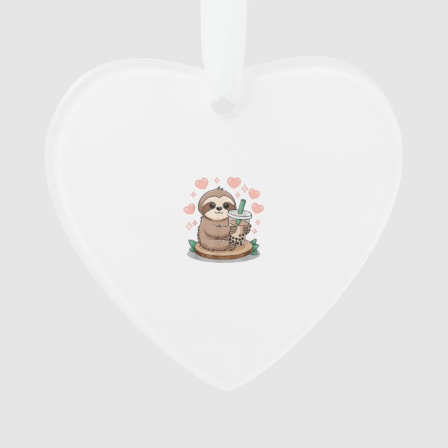 Sloth Boba Tea Bubble Tea T-Shirt Ornament (Front)