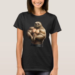 Sloth Bodybuilder Powerlifting Gym Weightlifting W T-Shirt