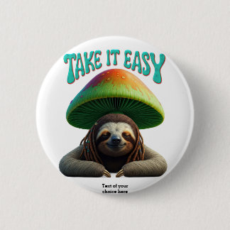 Sloth Boho Hippie custom personalized Hippie 2 Inch Round Button