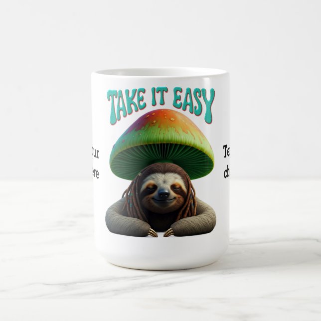 Sloth Boho Hippie custom personalized Hippie  Coffee Mug (Center)