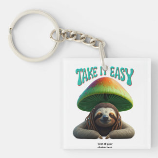 Sloth Boho Hippie custom personalized Hippie Keychain