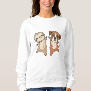 Sloth Boxer Dog Animal Lovers Children Sweatshirt