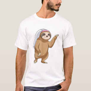 Sloth Bride Veil Wedding T-Shirt