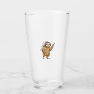Sloth Bride Veil Wedding T-Shirt Glass