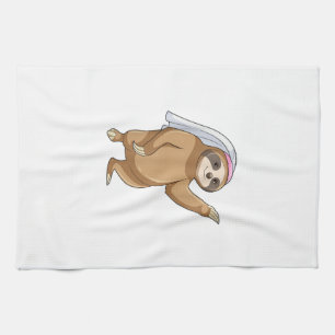 Sloth Bride Veil Wedding T-Shirt Kitchen Towel