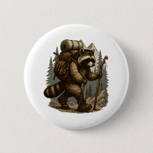 Sloth Camping Hiking 2 Inch Round Button