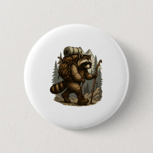 Sloth Camping Hiking 2 Inch Round Button