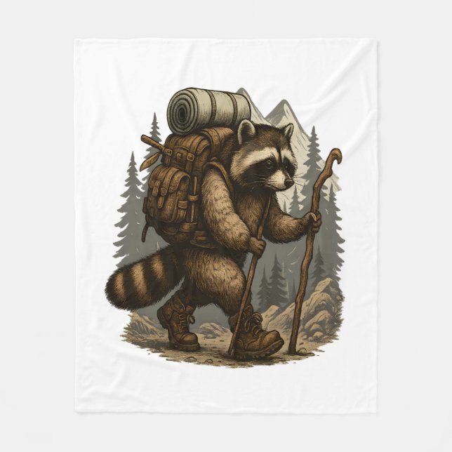 Sloth Camping Hiking Fleece Blanket (Front)