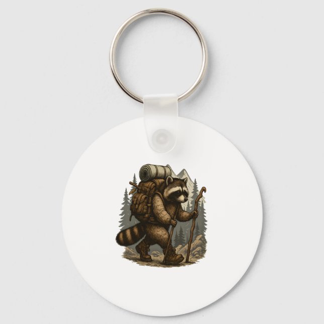 Sloth Camping Hiking Keychain (Front)