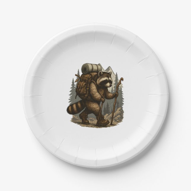 Sloth Camping Hiking Paper Plate (Front)
