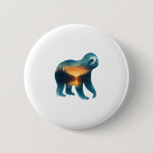 Sloth Camping Lover 2 Inch Round Button
