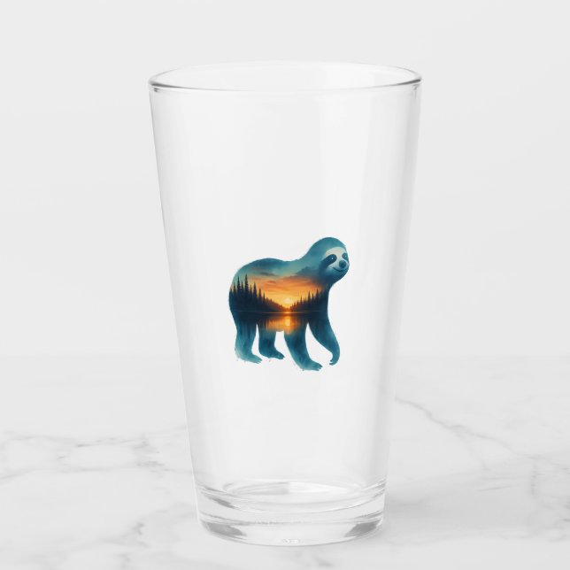 Sloth Camping Lover Glass (Front)