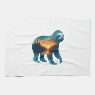 Sloth Camping Lover Kitchen Towel