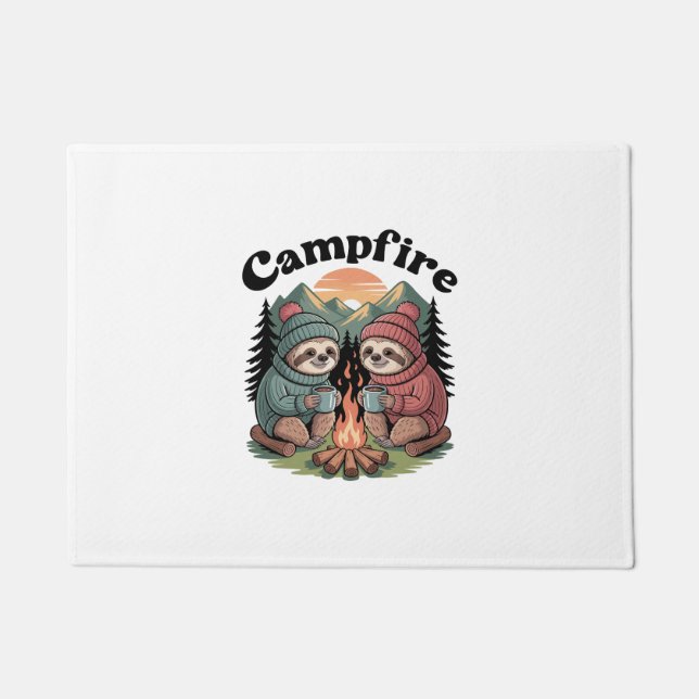 Sloth camping Team Official campfire Doormat (Front)