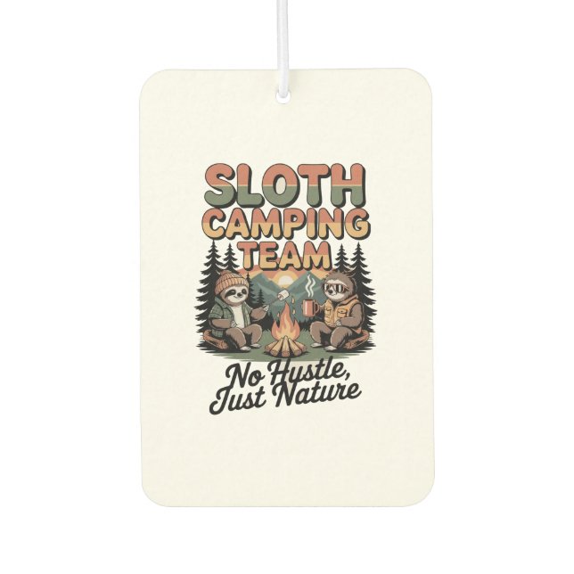 sloth camping team with nature air freshener (Front)