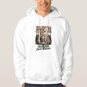 sloth camping team with nature hoodie