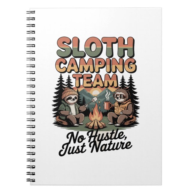 sloth camping team with nature notebook (Front)