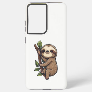 Sloth cartoon illustration samsung galaxy case