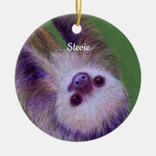 Sloth Ceramic Ornament