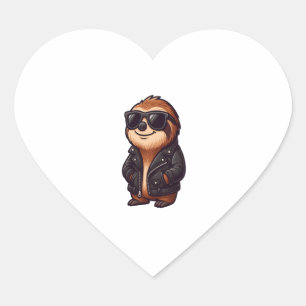 Sloth Chill Mood Heart Sticker