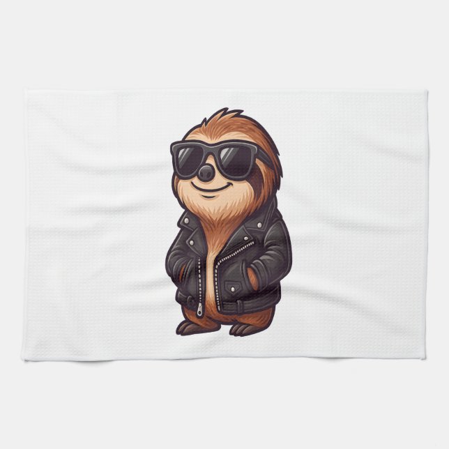 Sloth Chill Mood Kitchen Towel (Horizontal)