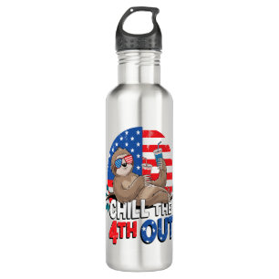 Sloth Chill the 4th out Patriotic USA 710 Ml Water Bottle