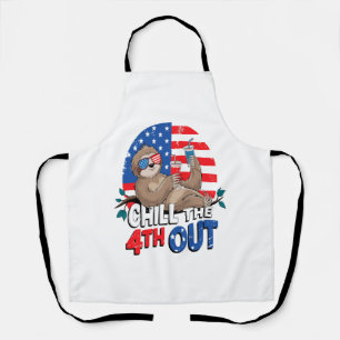 Sloth Chill the 4th out Patriotic USA Apron