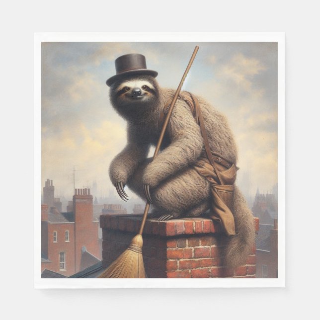 Sloth Chimney Sweep Napkin (Front)